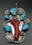 DAN SIMPLICIO BISBEE TURQUOISE & CORAL PIN/PENDANT