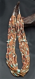 AUDIE YAZZIE 12 STRAND RARE CORAL BEAD NECKLACE