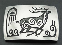 BEAUTIFUL LAWRENCE SAUFKIE HOPI ELK BUCKLE