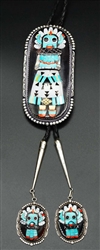 BEVERLY ETSATE ZUNI SHALAKO BOLO TIE & TIPS