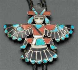 FRANK VACIT INLAID ZUNI KNIFEWING BOLO