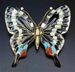 CARLOS WHITE EAGLE 14k GOLD BUTTERFLY PIN