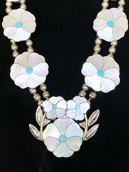 LOVELY ANSELM WALLACE ZUNI DESERT ROSE NECKLACE