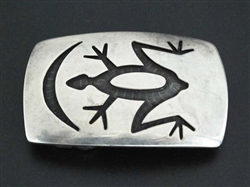 BERNARD DAWAHOYA HOPI OVERLAY FROG BUCKLE