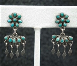 LOVELY EARLY VINTAGE ZUNI DANGLE EARRINGS