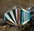 DON JUAN MULTI STONE INLAID 14K GOLD RING