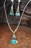 JAMES LEE INLAID PENDANT  WITH EARRINGS