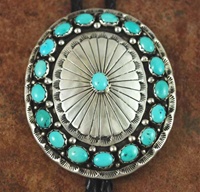 NATURAL SLEEPING BEAUTY TURQUOISE BOLO TIE<SPAN style="COLOR: #ff0000; FONT-WEIGHT: bold">*SOLD*</SPAN></SPAN>