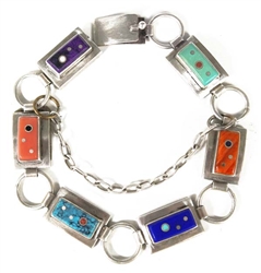 LOVELY ERNEST BENALLY INLAID LINK BRACELET