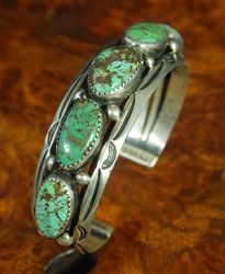 ORVILLE TSINNIE RARE AJAX TURQUOISE BRACELET