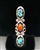 VINTAGE TURQUOISE & CORAL SHADOW BOX RING
