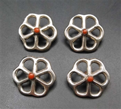 Pretty Vintage Sandcast Coral Buttons