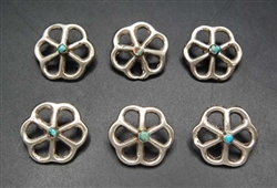 Pretty Vintage Sandcast Turquoise Buttons