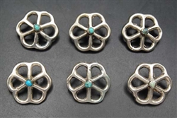 Pretty Vintage Sandcast Turquoise Buttons
