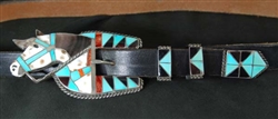 HELEN AND LINCOLN ZUNIE HORSE RANGER BUCKLE SET