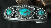 EARLY TYRONE TURQUOISE CUFF BRACELET