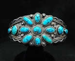 VINTAGE 1935 #8 TURQUOISE  CLUSTER BRACELET