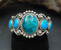 Stunning Vintage Blue Gem Turquoise Bracelet
