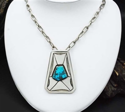 JULIAN LOVATO BISBEE TURQUOISE PENDANT