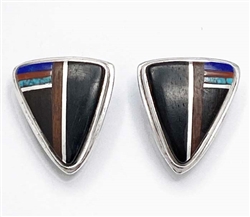 HOPI CHARLES LOLOMA EBONY WOOD EARRINGS