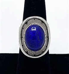 PRETTY LEO YAZZIE LAPIS LAZULI & SILVER RING