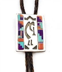 Tommy Jackson Horsehair Inlaid Kokopelli Bolo Tie