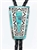 EARLY VERNON HASKIE TURQUOISE INLAID BOLO TIE/TIPS