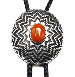 VERNON HASKIE LARGE CORAL BOLO TIE