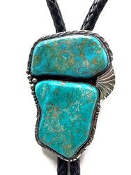 Wilson Padilla Gorgeous Large Blue Gem Turquoise Bolo Tie
