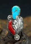 BEAUTIFUL DAN SIMPLICIO TURQUOISE & CORAL RING