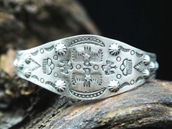 FRED HARVEY ERA STERLING SILVER STAMPED CUFF