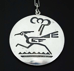 Lovely Hopi Roadrunner Reversible Pendant