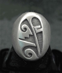 Beautifully Hopi Silver Overlay Ring
