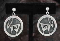 BEAUFORD DAWAHOYA HOPI OVERLAY  EARRINGS