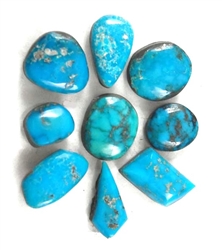 NATURAL MORENCI TURQUOISE CABOCHONS 22 cts
