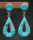 VINTAGE ZUNI CHANNEL INLAY EARRINGS