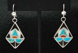 VINTAGE ZUNI CHANNEL INLAY EARRINGS