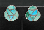 VINTAGE ZUNI CHANNEL INLAY EARRINGS