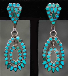 Beautiful Frank Dishta Sr. Turquoise Earrings