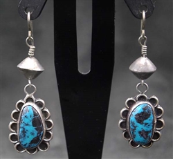 LOVELY VINTAGE NAVAJO BLUE DIAMOND EARRINGS