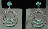 Beautiful Frank Dishta Sr. Hoop Turquoise Earrings