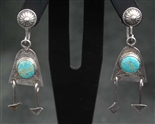 LOVELY EARLY PUEBLO #8 TURQUOISE EARRINGS