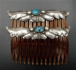 PRETTY HOPI LEWIS LOMAY TURQUOISE  HAIR COMBS