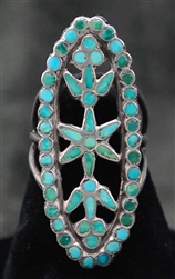 BEAUTIFUL FRANK DISHTA SR. TURQUOISE RING