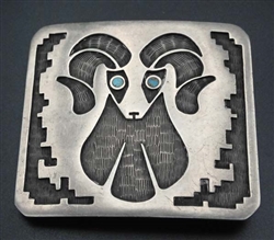 WONDERFUL HOPI RAM BELT BUCKLE