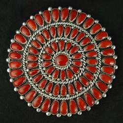 LOVELY ALICE QUAM CORAL CLUSTER PENDANT/PIN