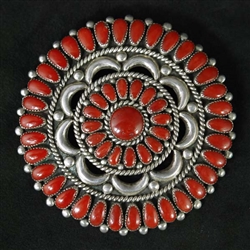 LOVELY ALICE QUAM CORAL CLUSTER PENDANT/PIN