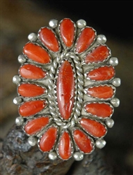 LOVELY ALICE QUAM CORAL CLUSTER RING