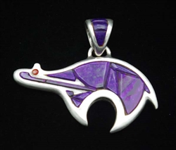 BEN NIGHTHORSE CAMPBELL REVERSABLE INLAID BEAR PENDANT