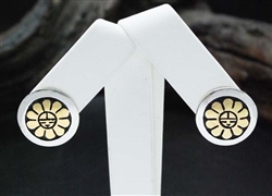 WATSON HONANIE HOPI GOLD OVERLAY EARRINGS